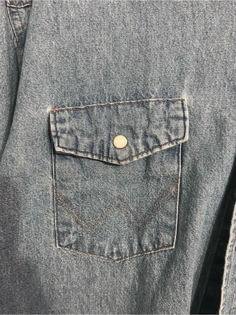 Wrangler Light Blue Denim Pearl Snap Shirt Jacket